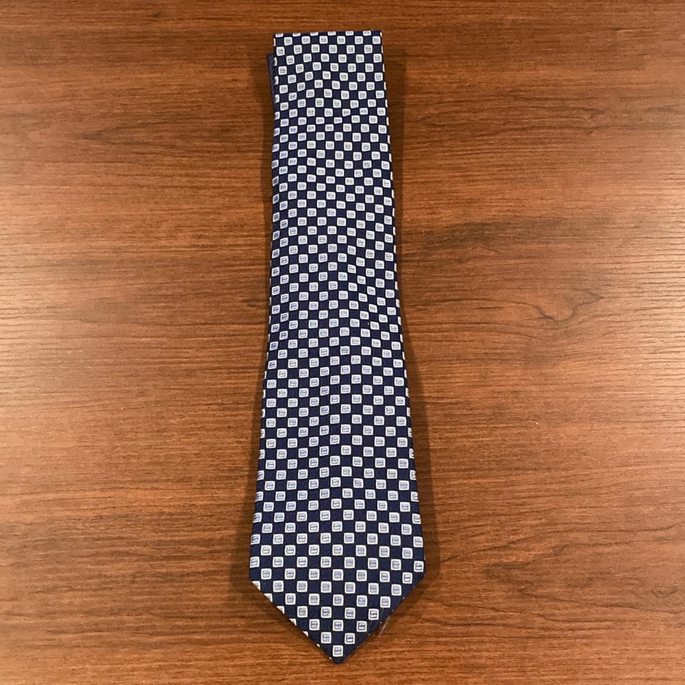 Tommy Hilfiger Tie - Blue Checkered Pattern (Vintage)